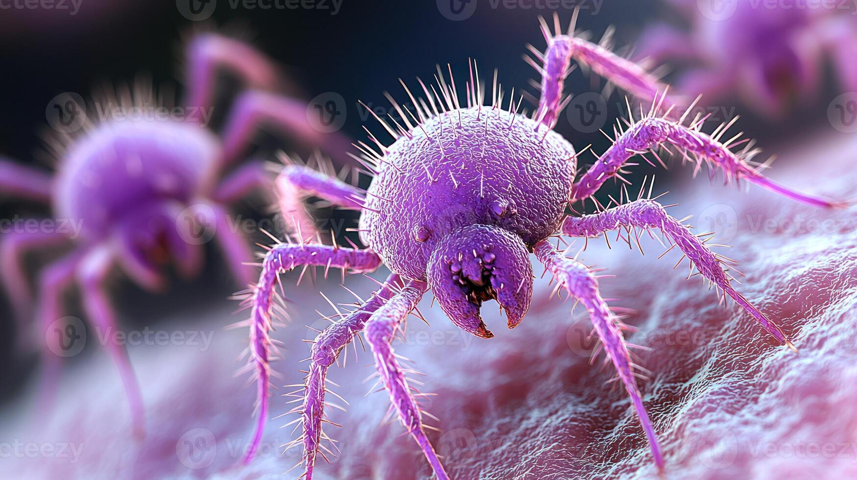 A close up of a spider with purple legs photo