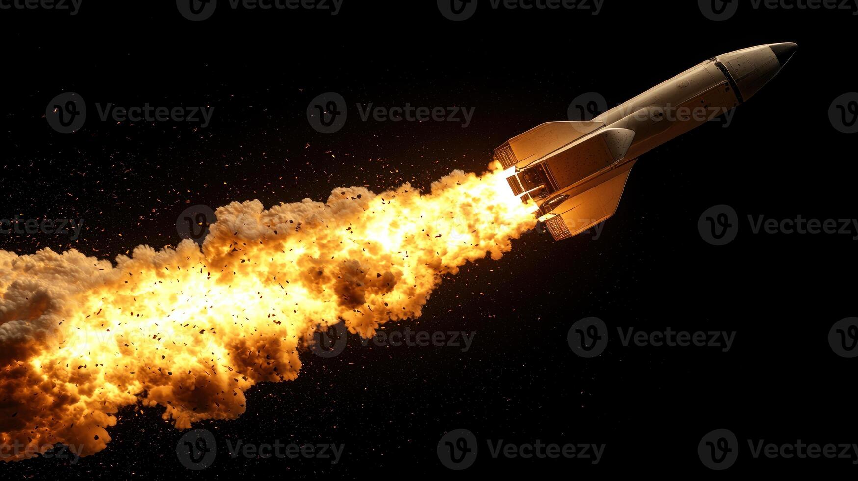 A rocket is being launched into the air photo