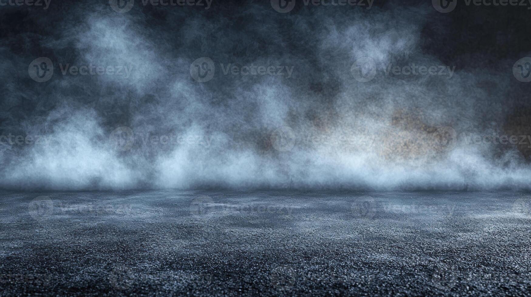 An empty room with smoke coming out of the walls photo