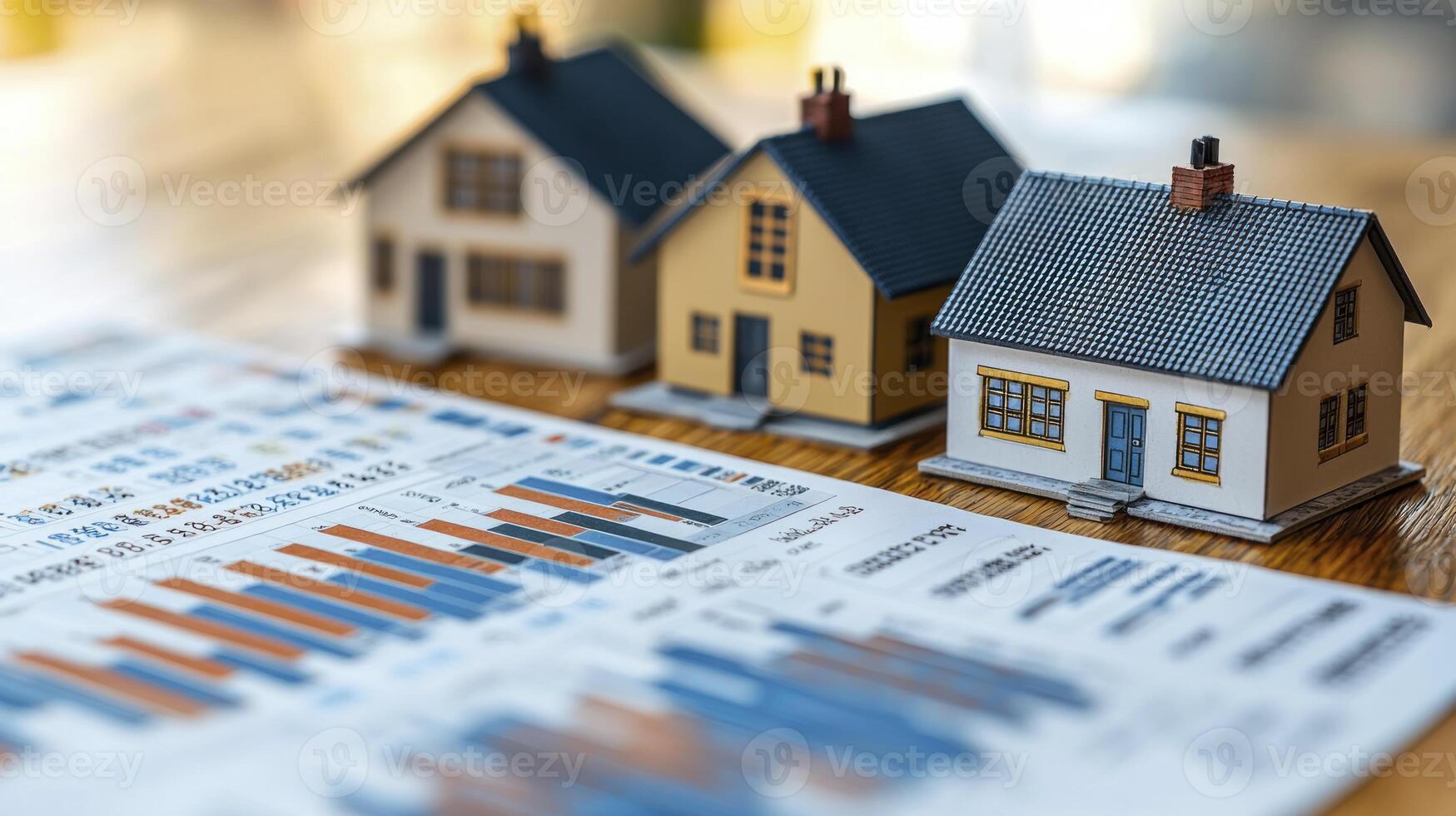 House model on a financial graph photo