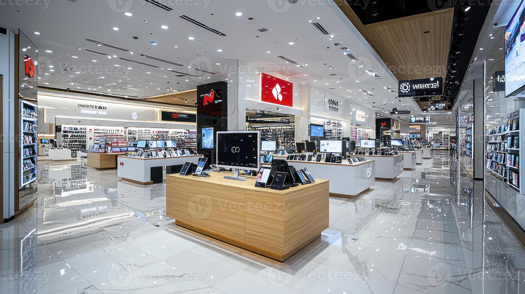 A store with a lot of electronics and a lot of people photo