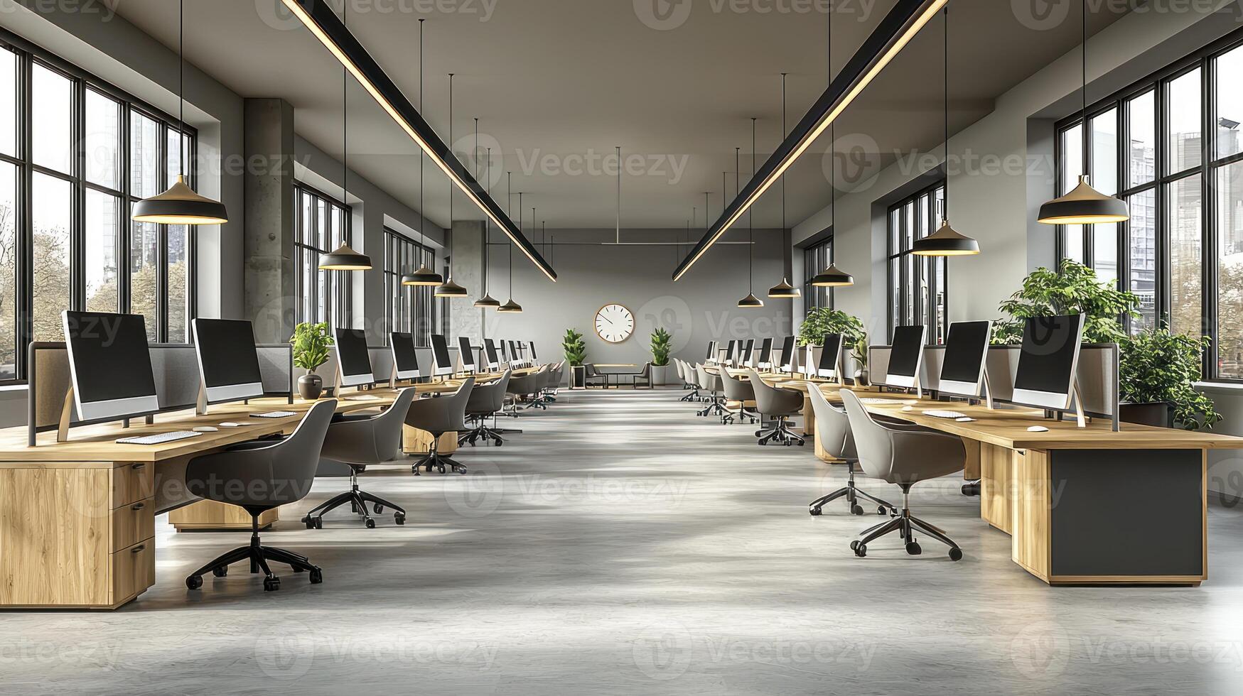 An office with desks and computers photo