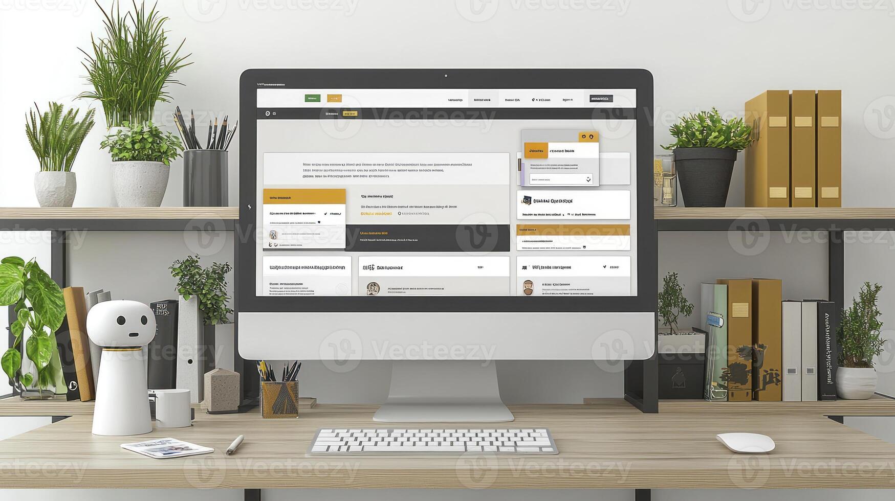 A desktop computer with a web page on it photo