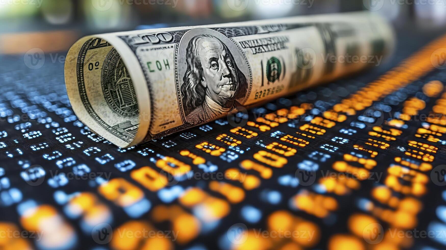 Us dollar on a stock market chart photo