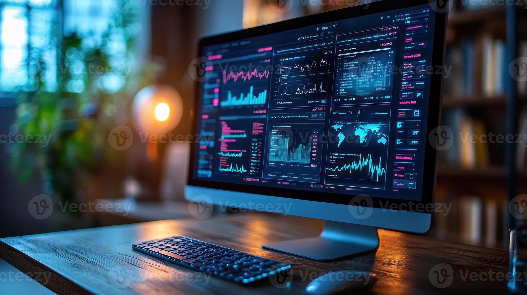 A computer monitor with a variety of data on it photo