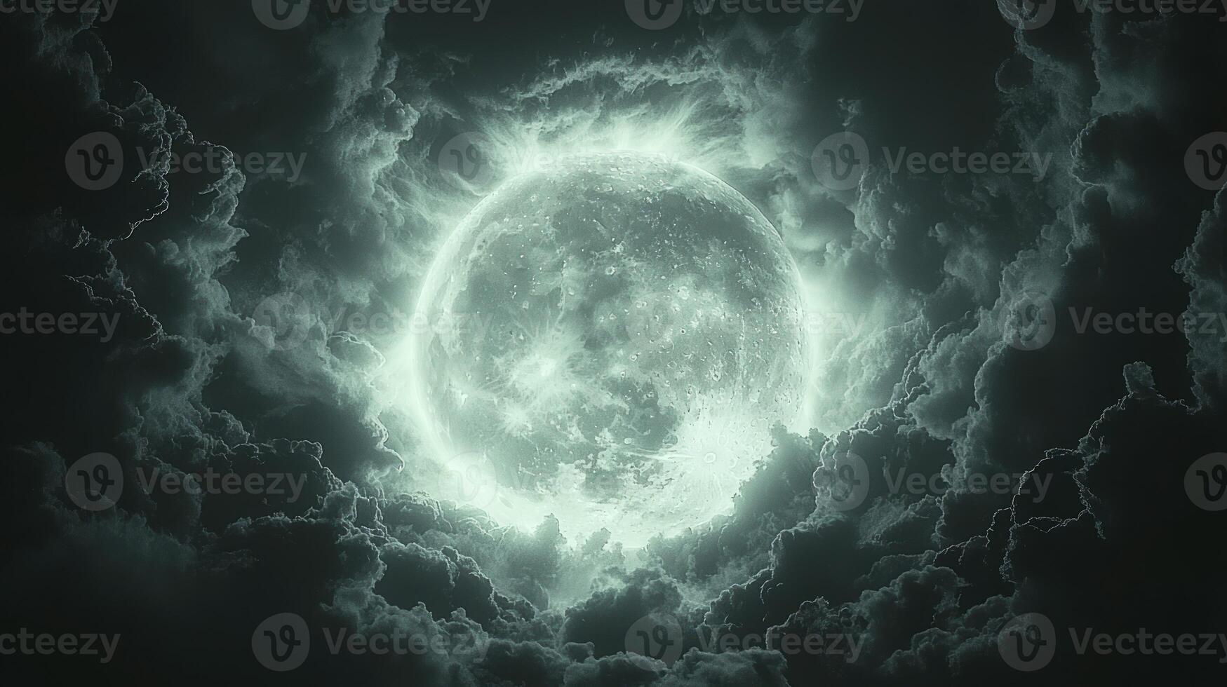 A full moon in the sky with clouds photo