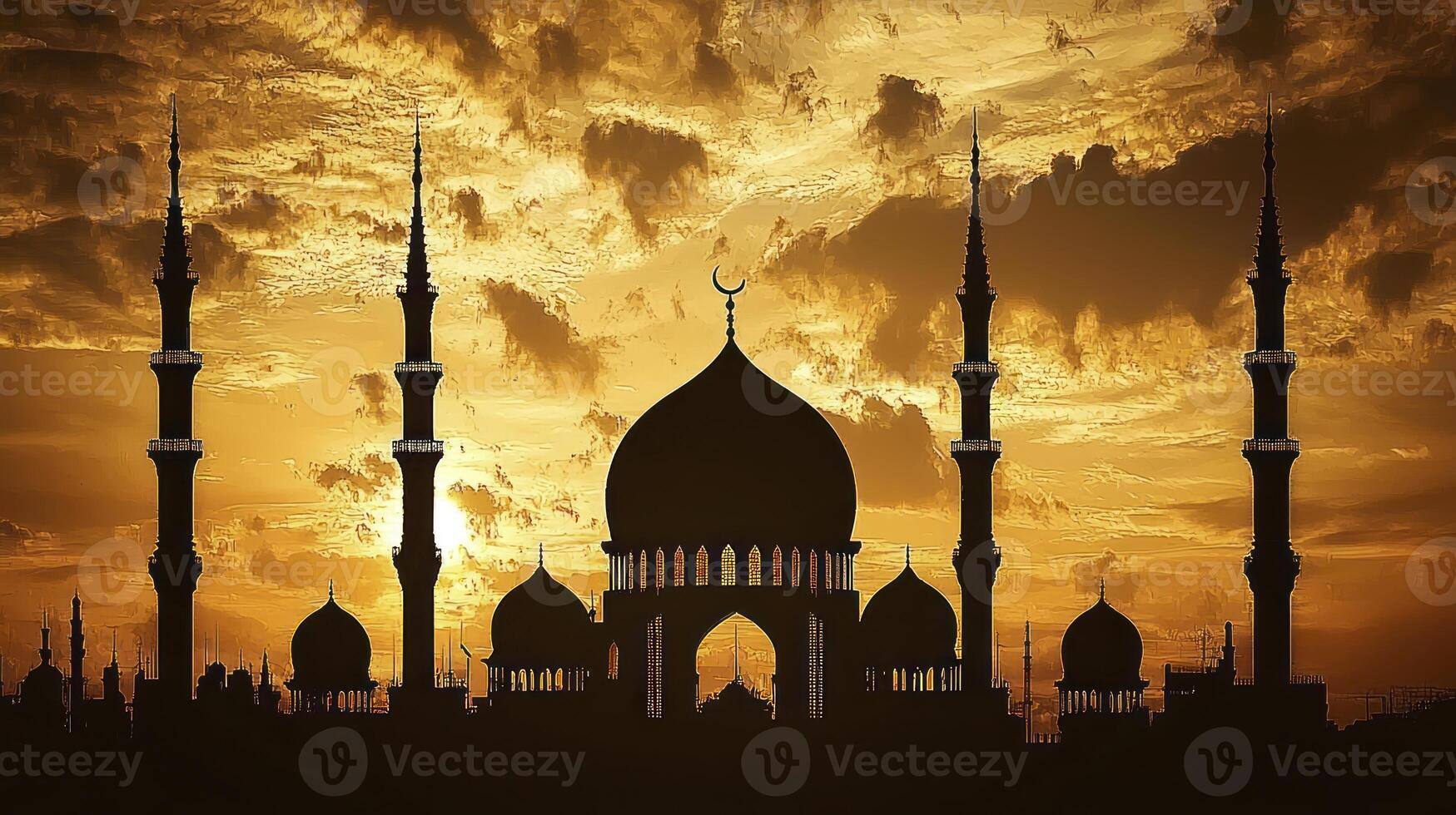 Islamic architecture at sunset photo