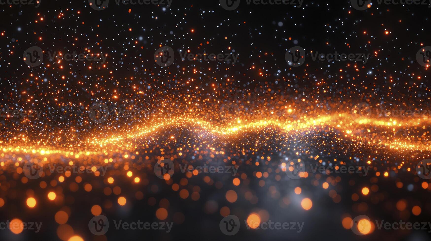 Abstract background with glowing orange lights photo