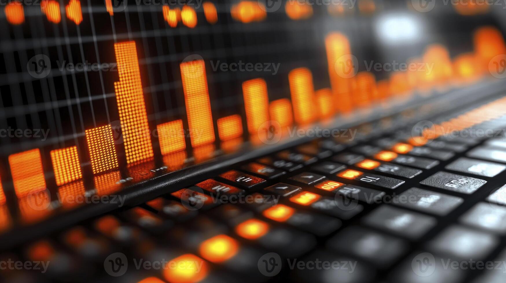 A close up of a computer screen with a bar graph photo