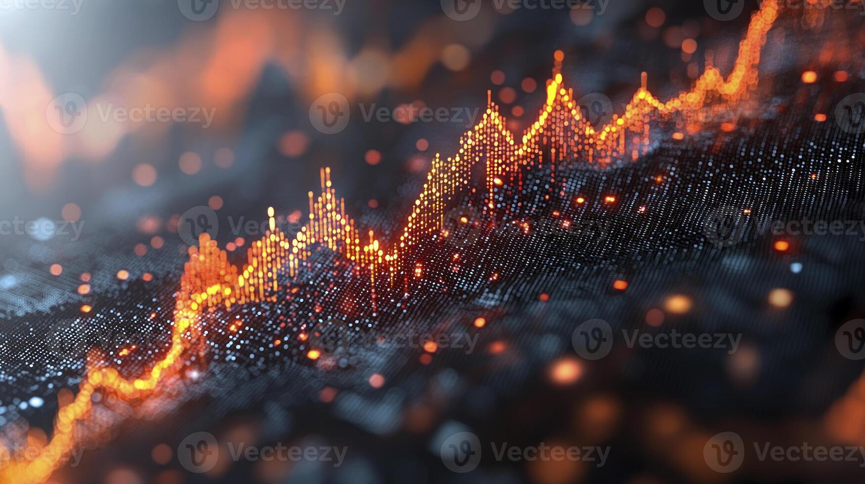 An image of a stock chart with a line of dots photo