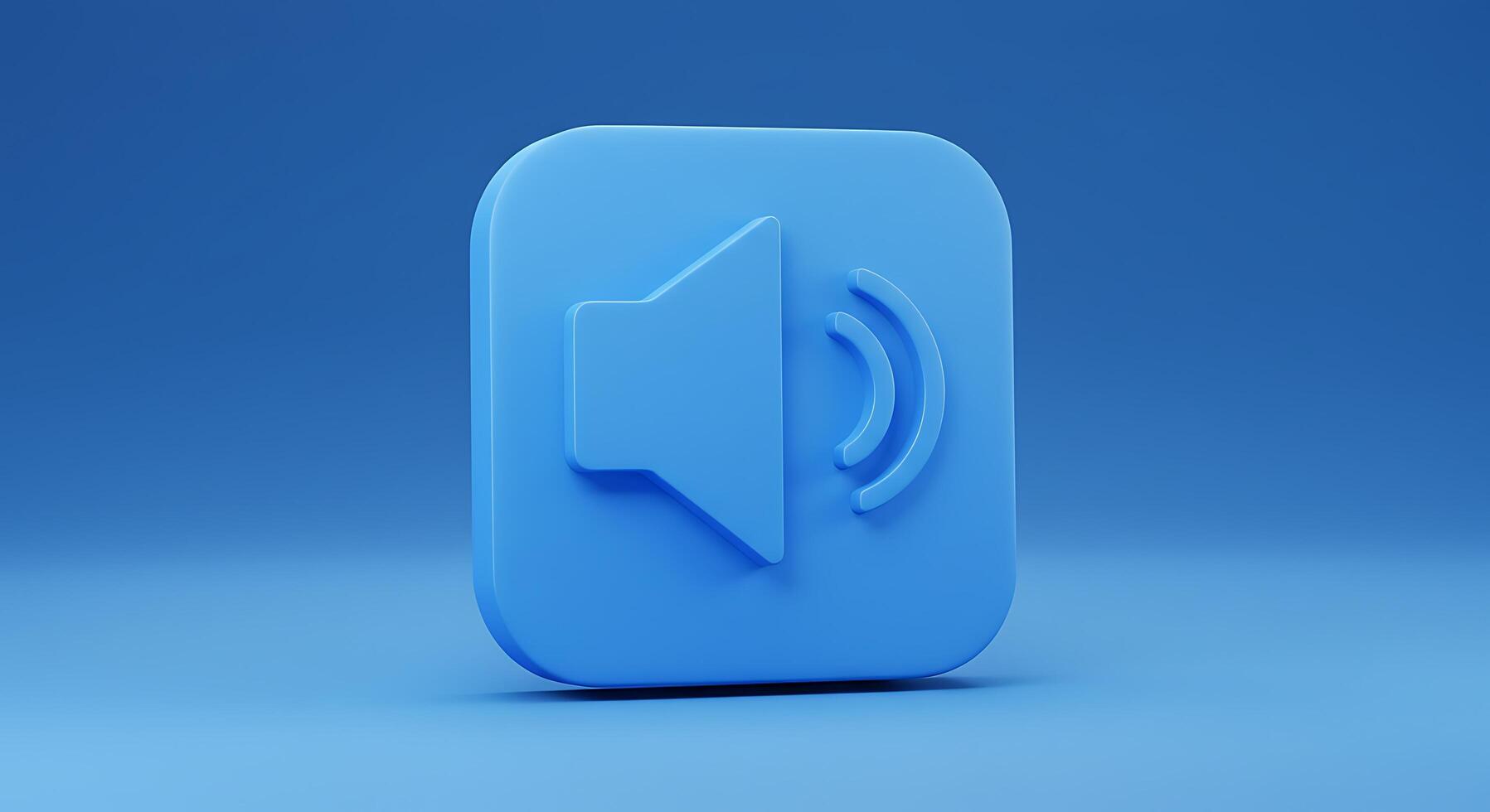 A blue button with a sound icon on it photo