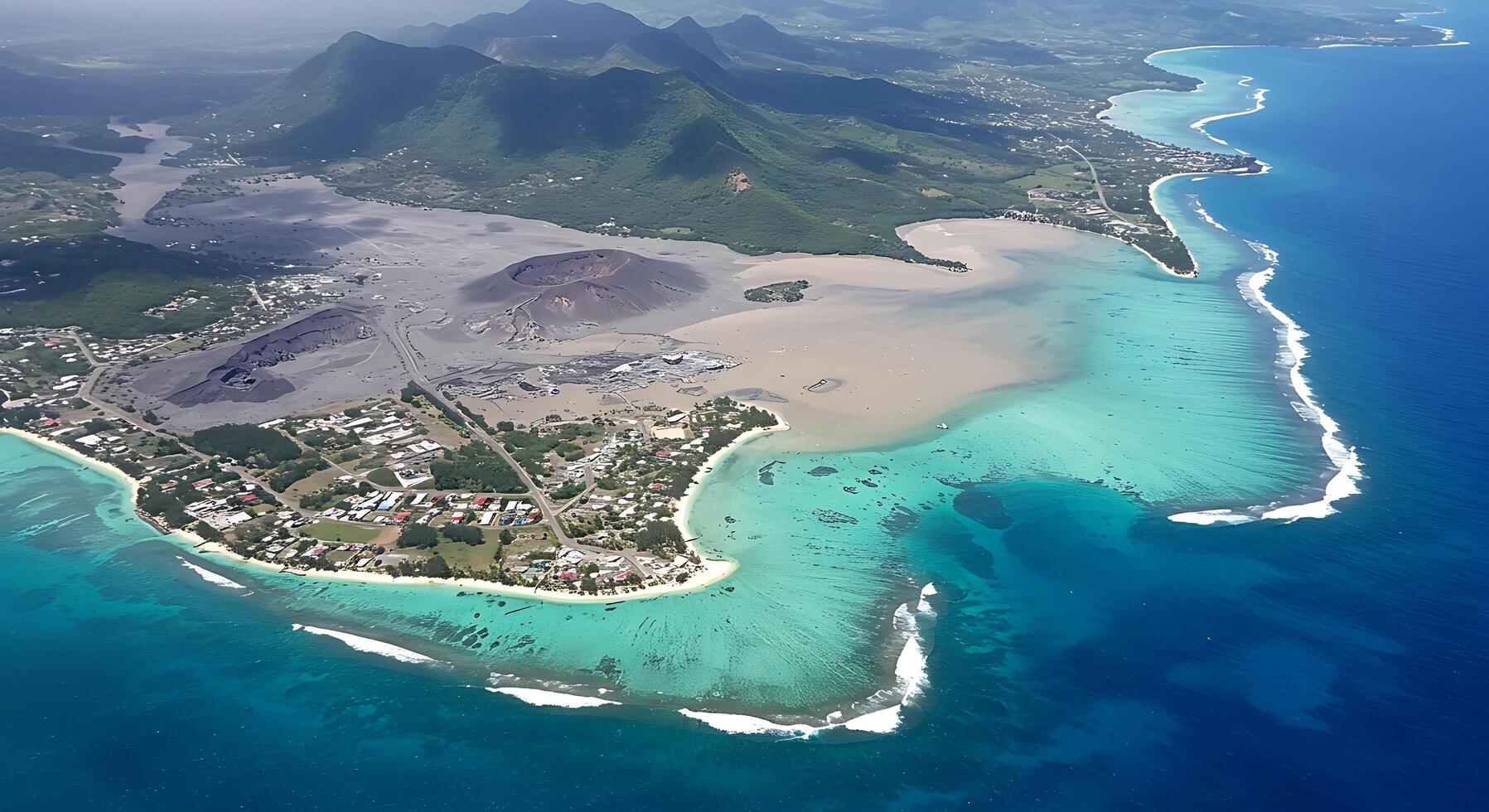 Aerial view of the island of mauritius, west africa, africa photo