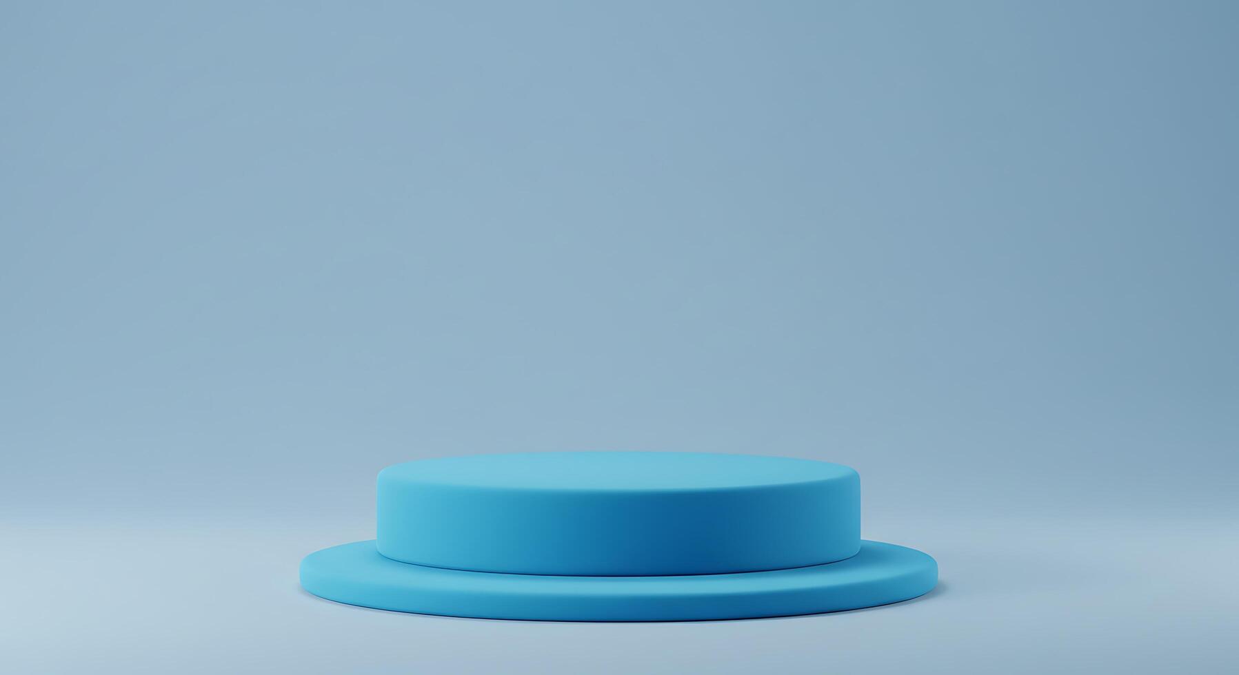A blue round object on a blue background photo