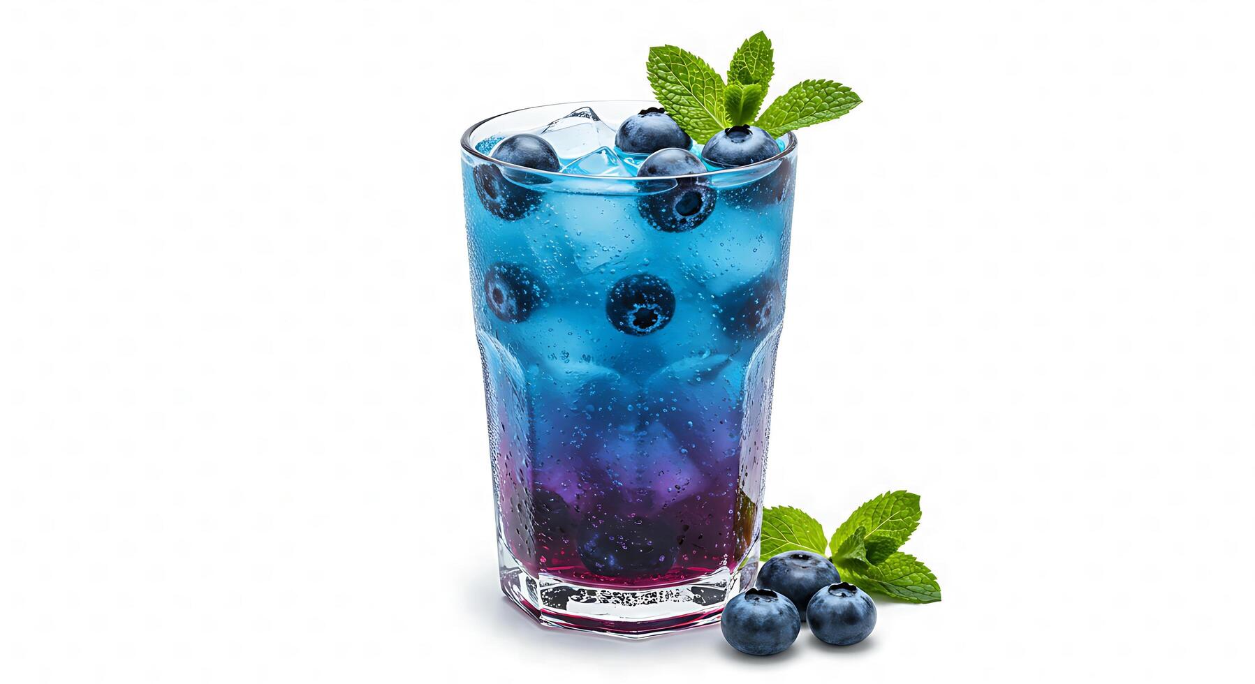 Blueberry lemonade with mint photo
