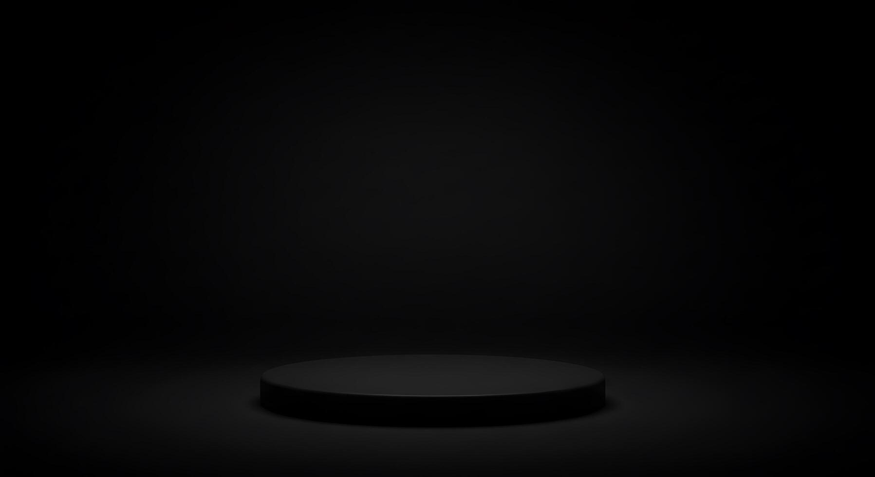 Black podium on a dark background with a spotlight photo