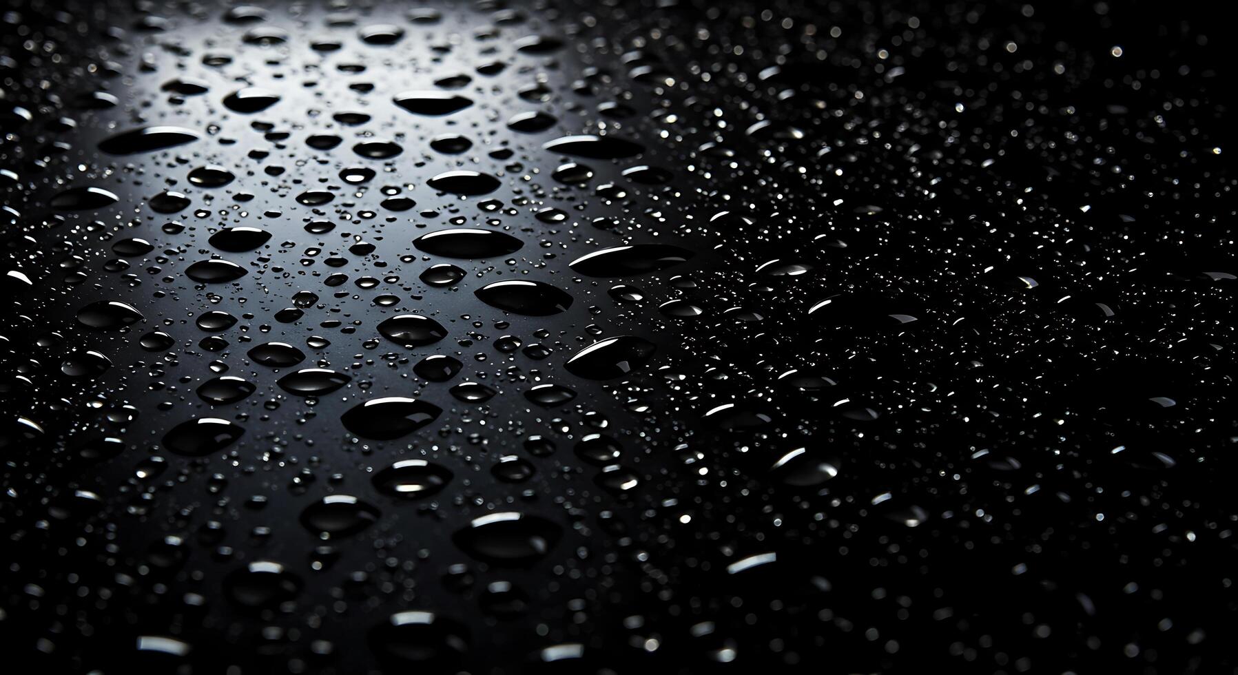 Raindrops on a black surface photo