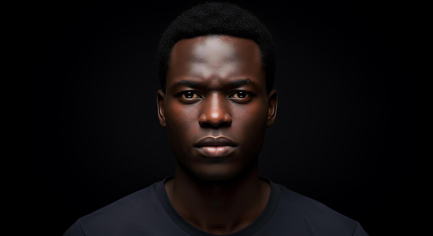 A black man with a dark shirt on photo