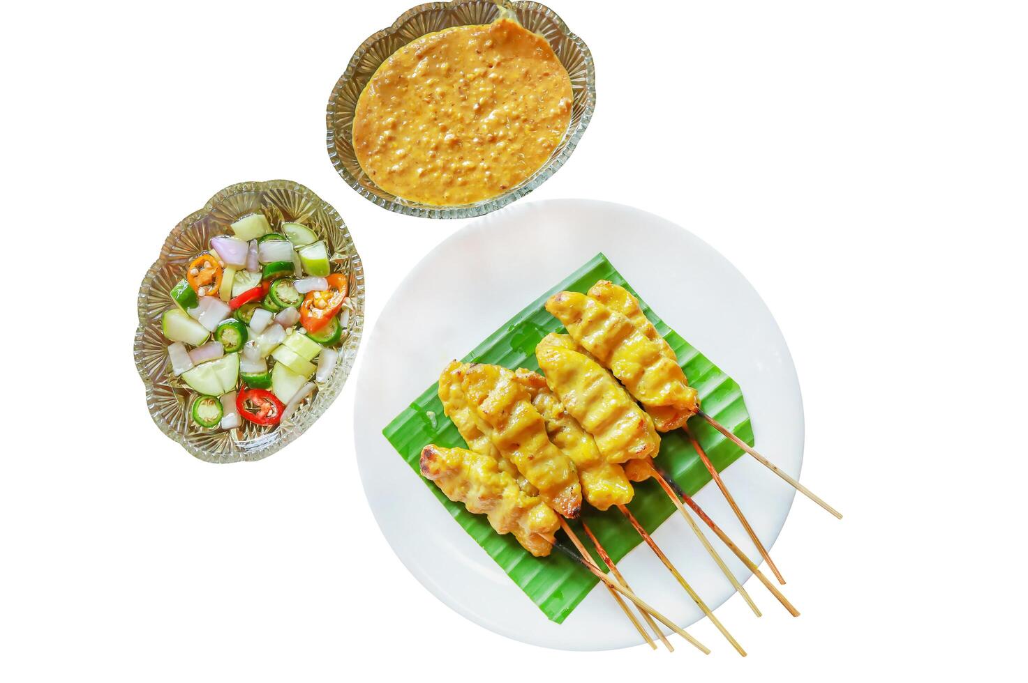The Pork satay, focus selective photo