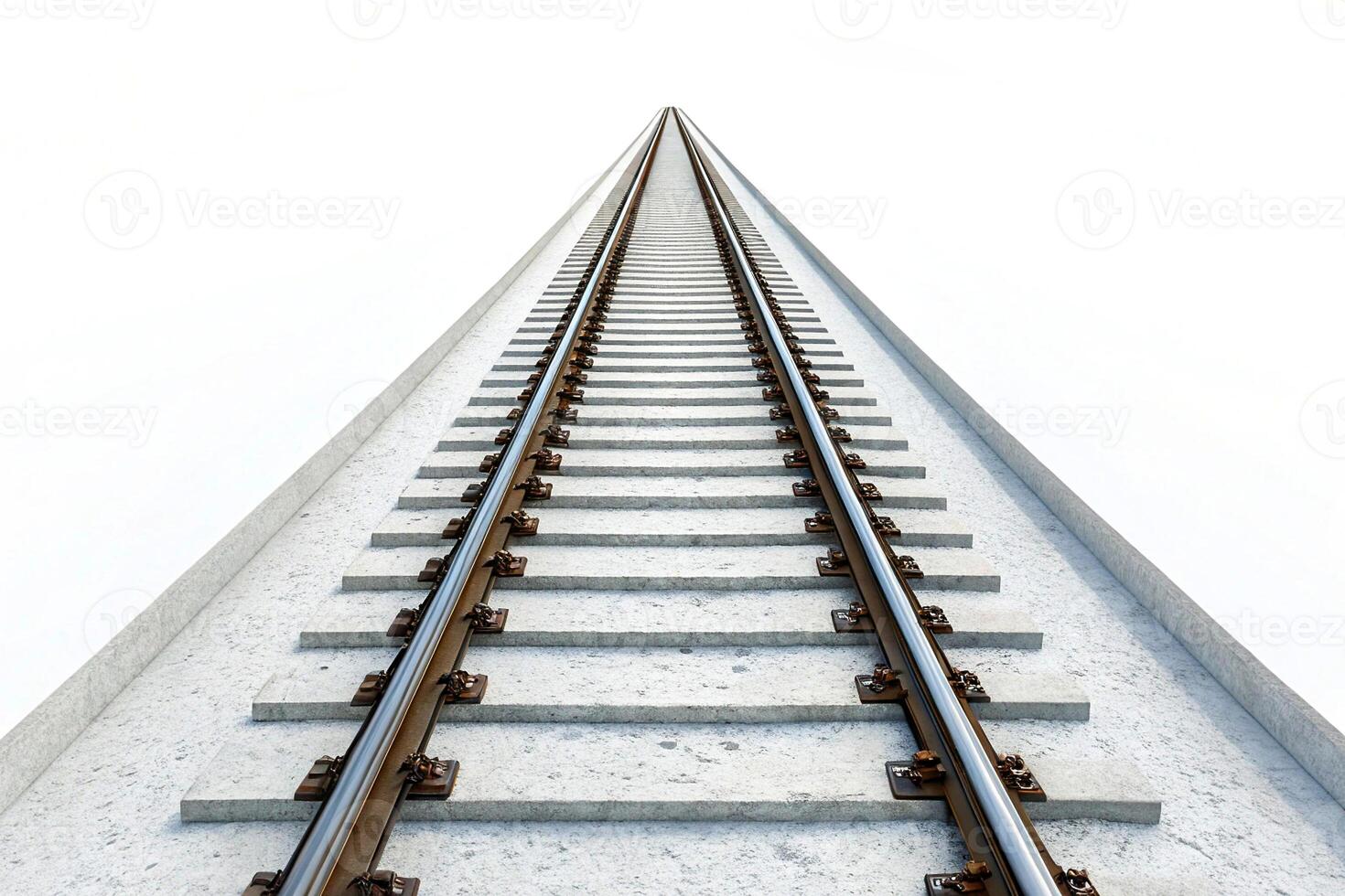 Railroad track,rails leading into the distance,forward photo