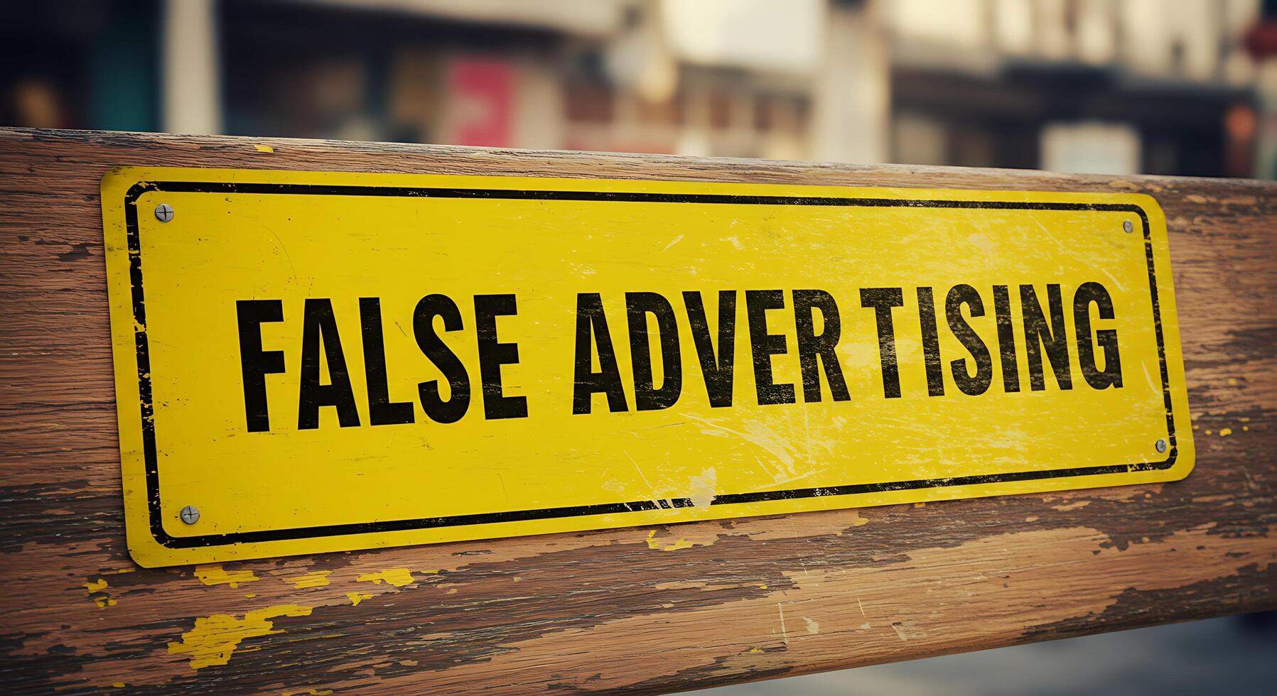 A sign that says false advertising photo