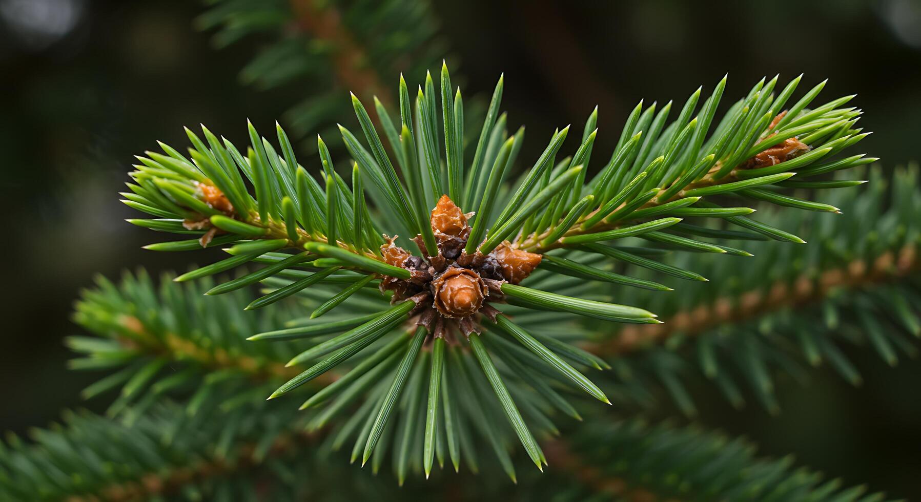A close up of a pine tree with needles photo