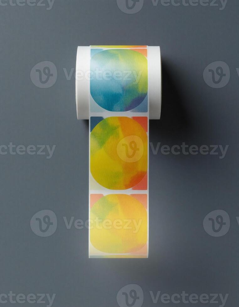 Vertical Gradient Circle Sticker Roll photo
