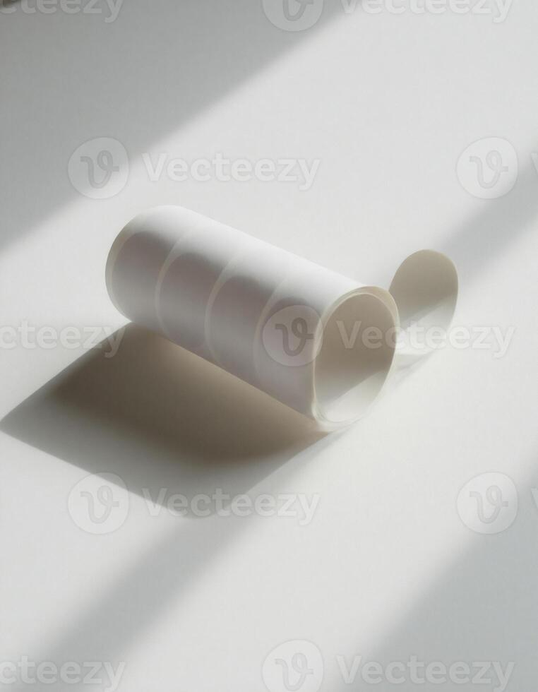 Minimal White Label Roll in Sunlight photo