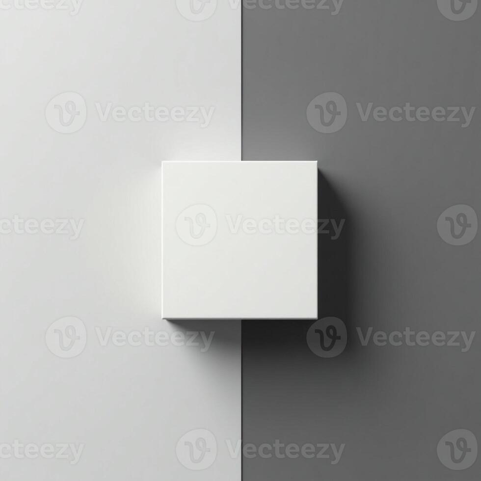 White square on grey background photo