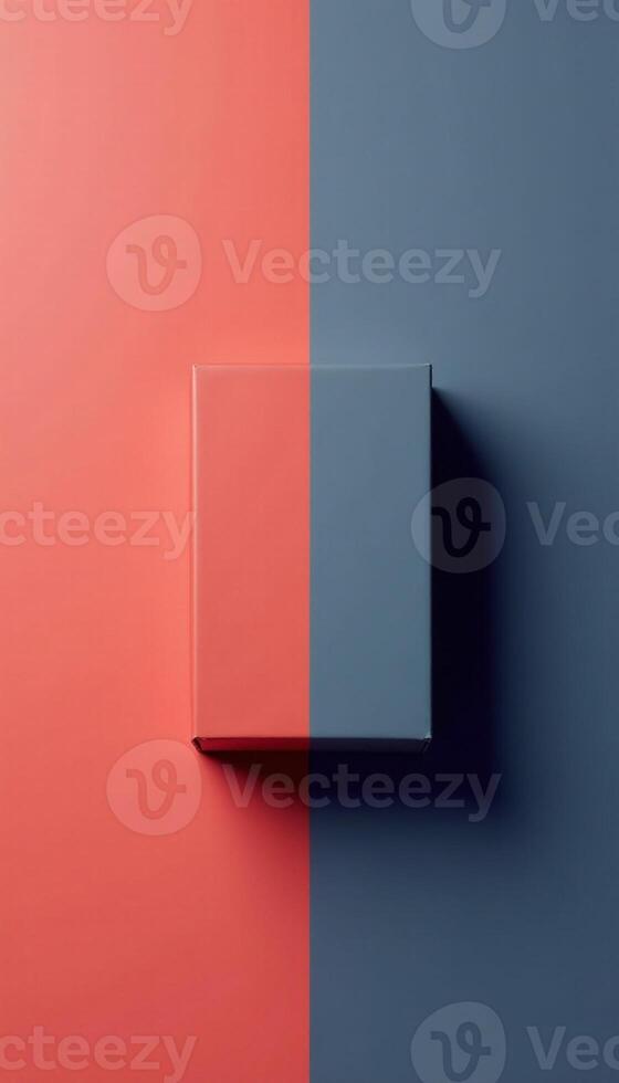 Two boxes on a red and blue background photo