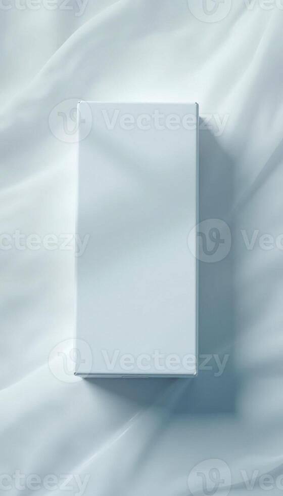Blank white box mockup on a white background photo