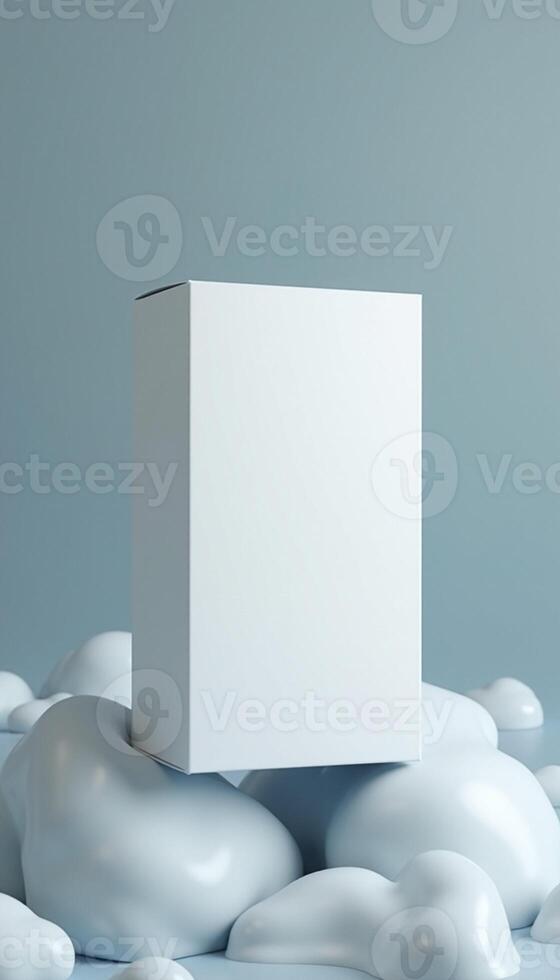 White box on the clouds 3d rendering photo