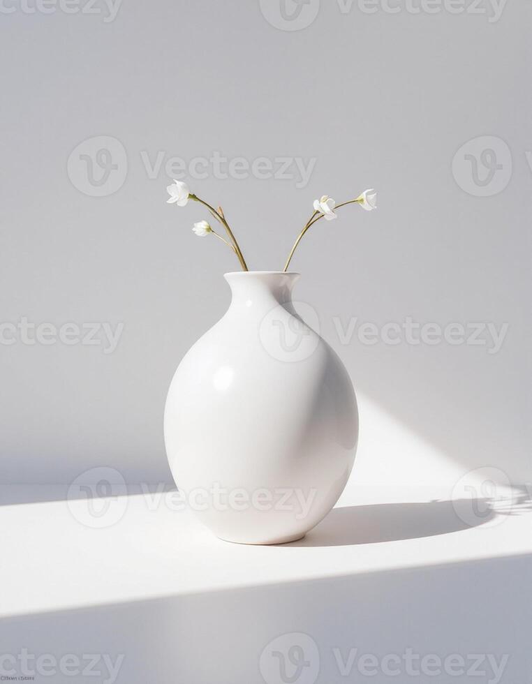 Minimal Bud Vase with Twin Curved Sprigs photo