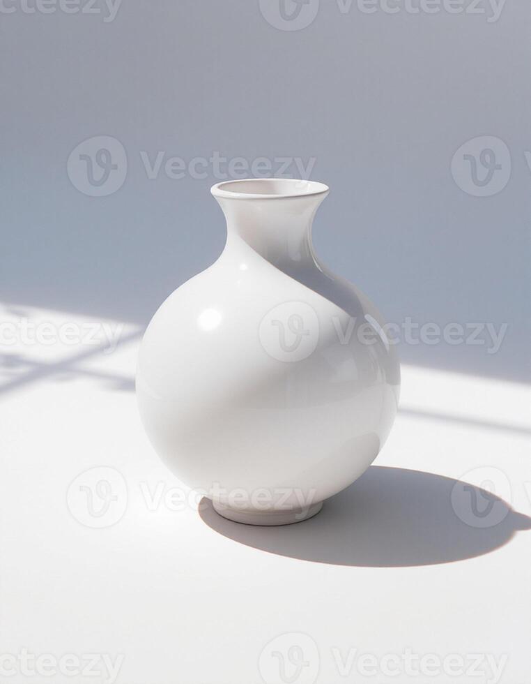 Flat Base Vase with Smooth Curves and Soft Hue photo
