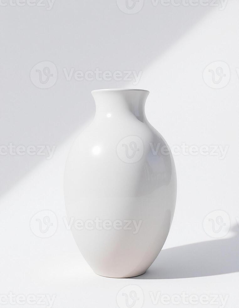 Curved Glossy Vase with Bold Directional Light photo