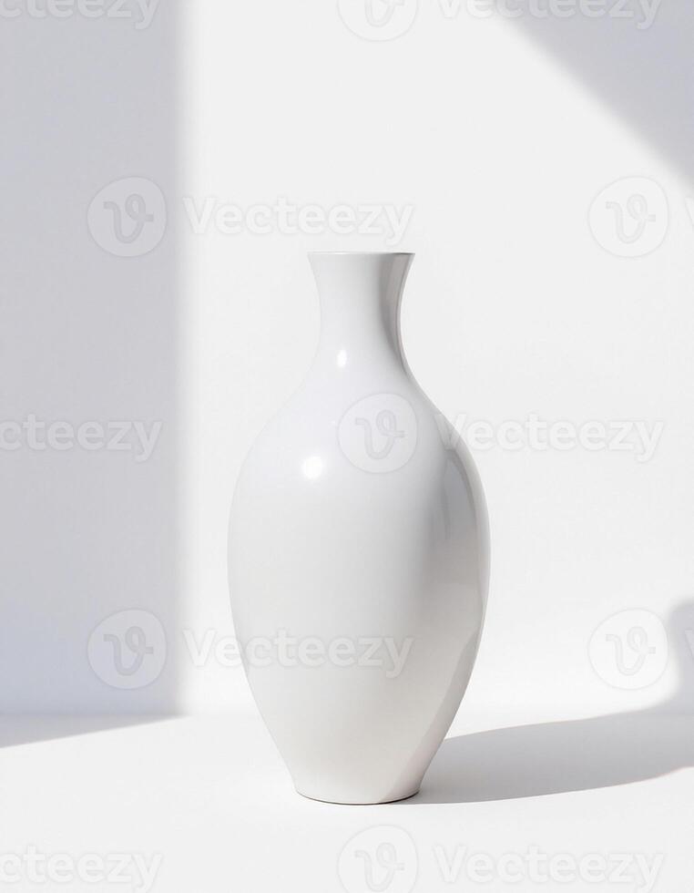 Ceramic Vase with Garden-Inspired Green Leaf Accent photo