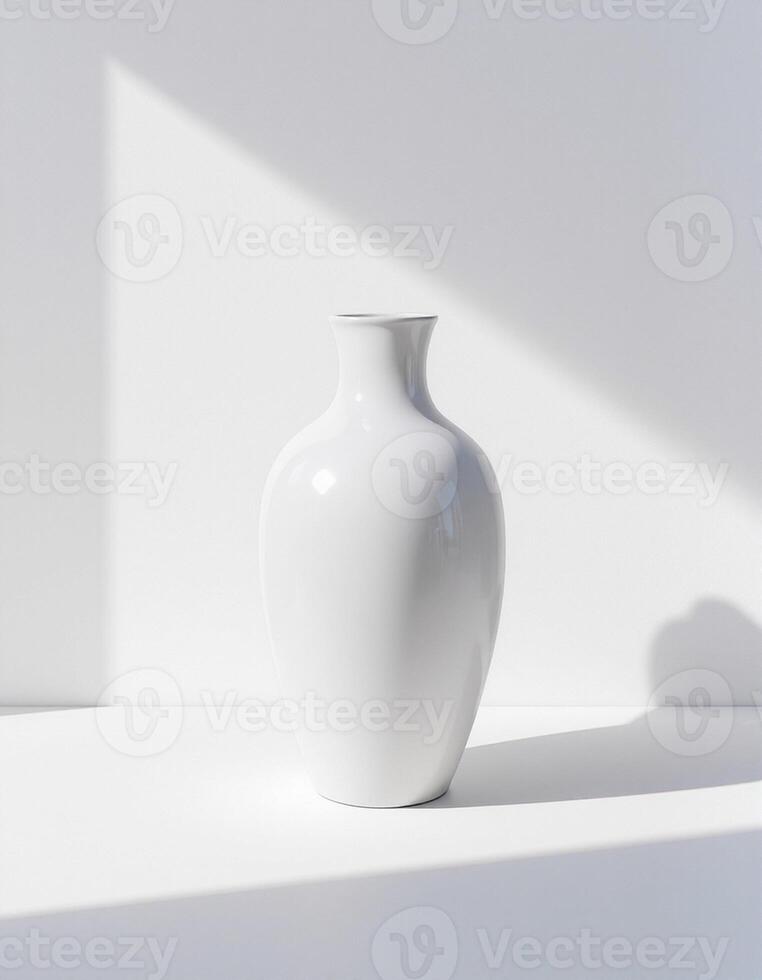 Minimal Round Vase with Petite Cotton Buds photo