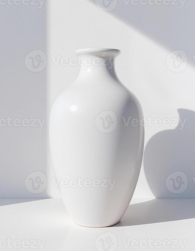 Tall Oval Vase with Gloss Light Reflection photo