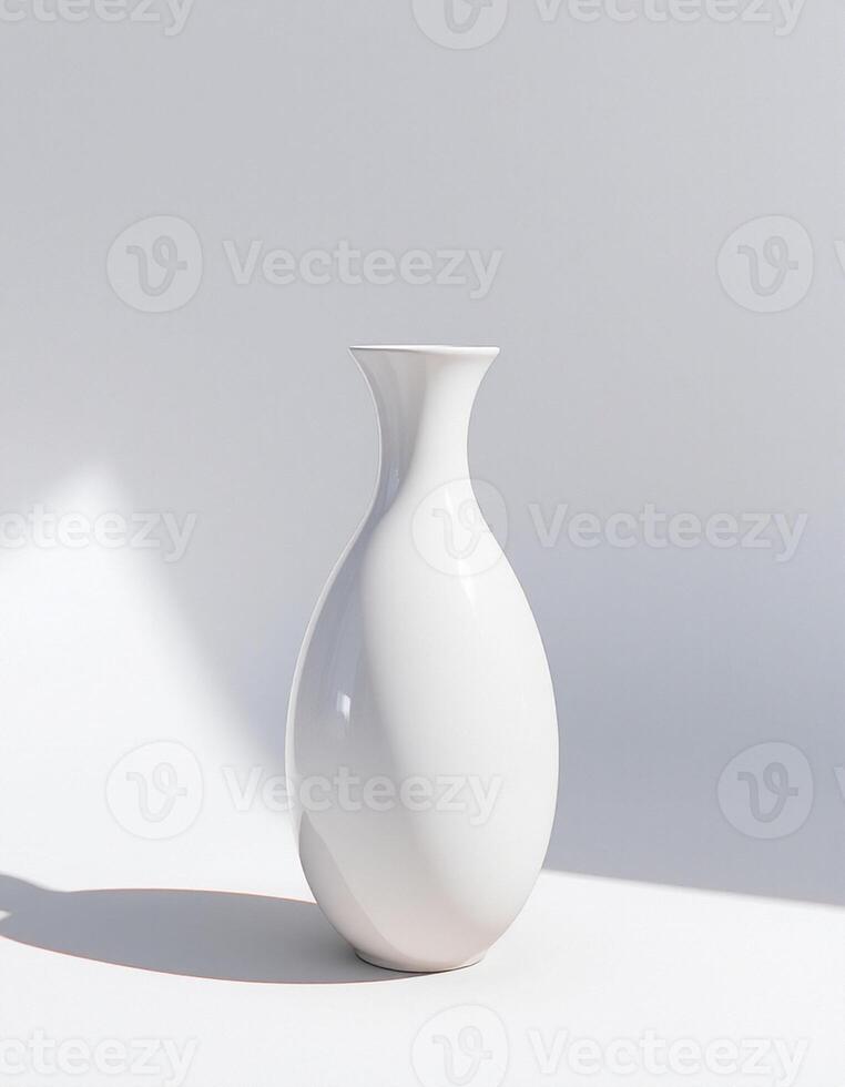 Smooth Glazed Vase in Isolated White Space photo