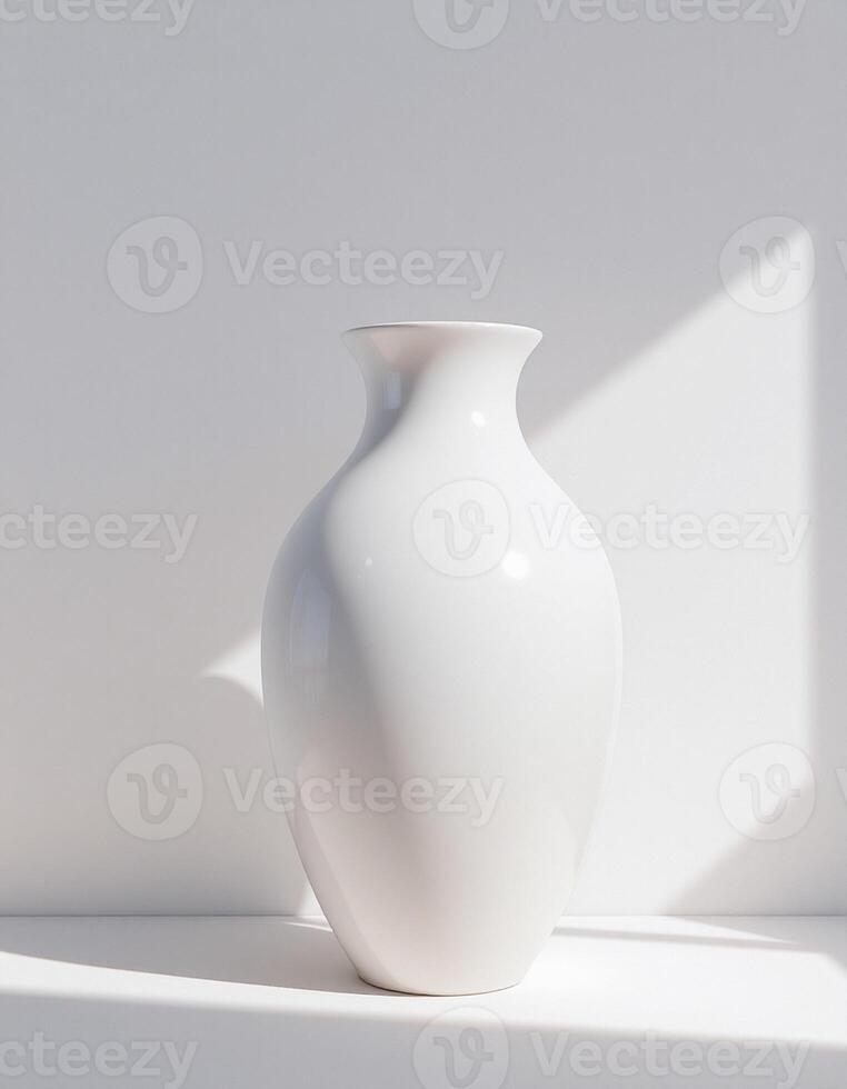Glossy Pot with Tall Neck in Bright Light photo