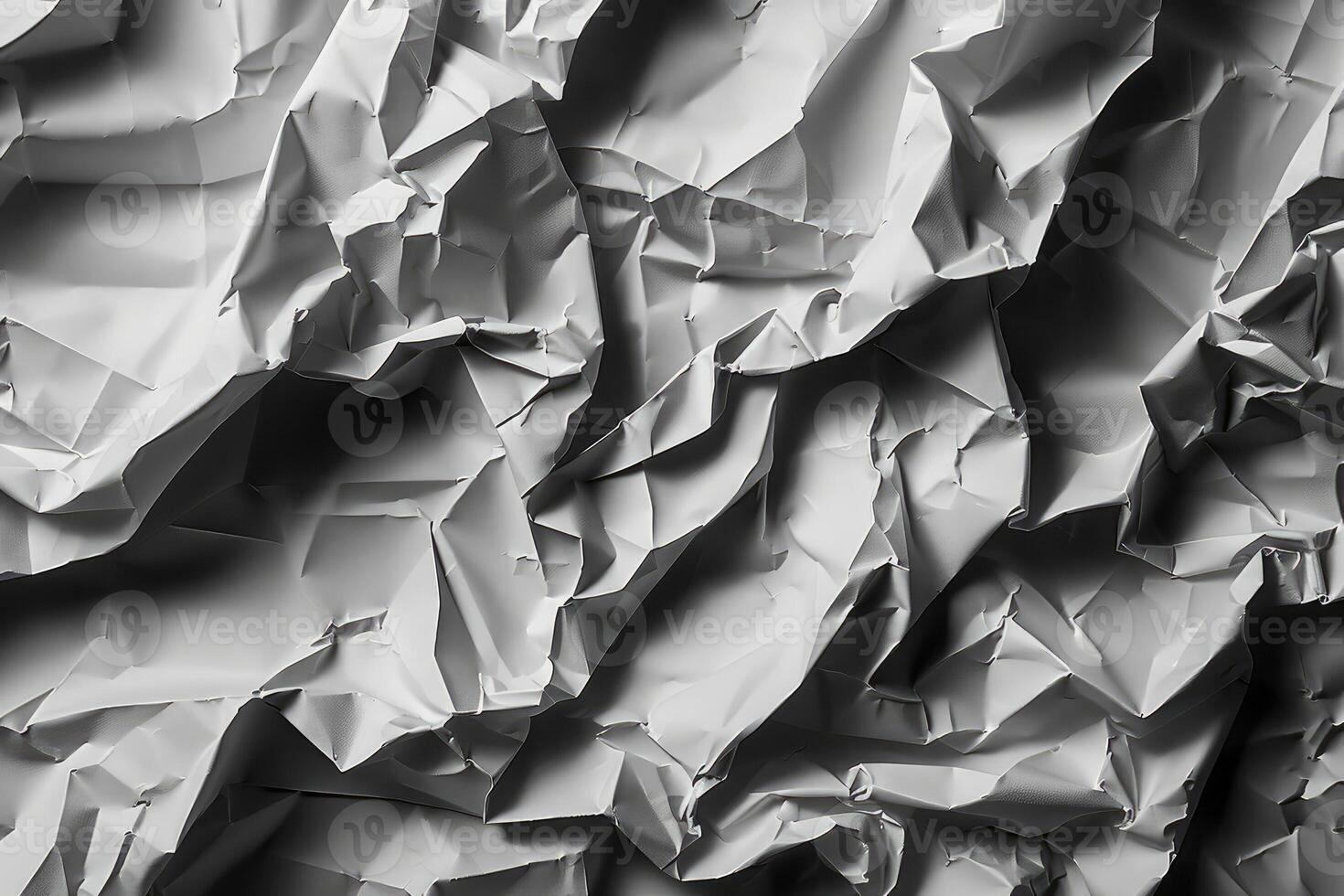 Close-up view of crumpled gray paper texture. photo
