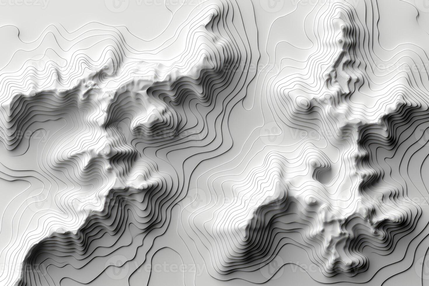 Abstract grayscale relief map of mountainous terrain. photo