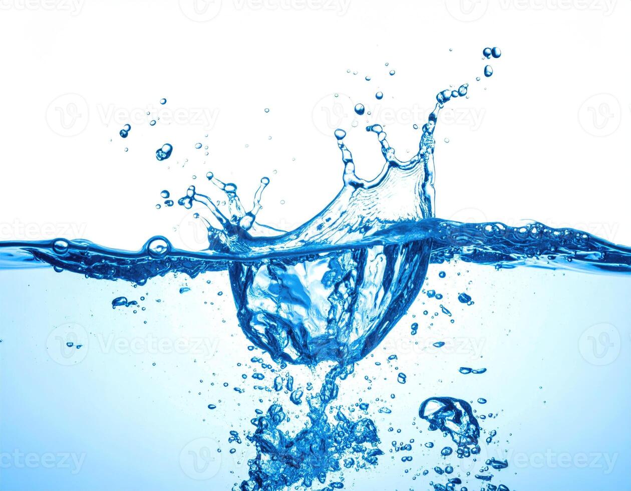 Close-up view of a vibrant water splash. photo