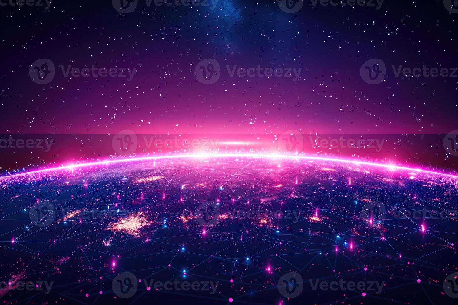 A vibrant digital representation of the global network. photo