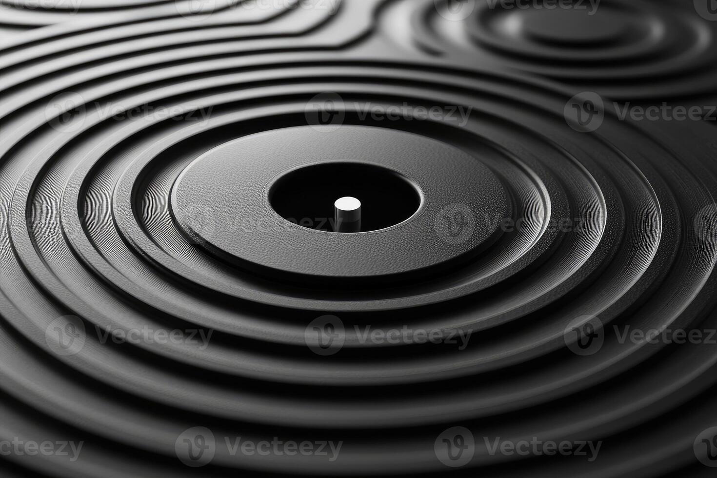 Abstract design with concentric circles and textured surface. photo