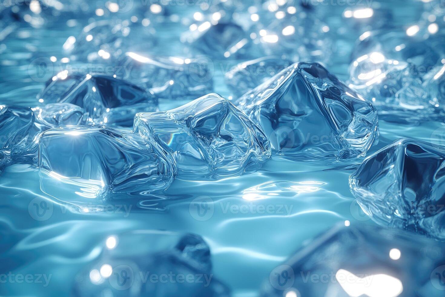 Close-up view of many icy crystalline structures. photo