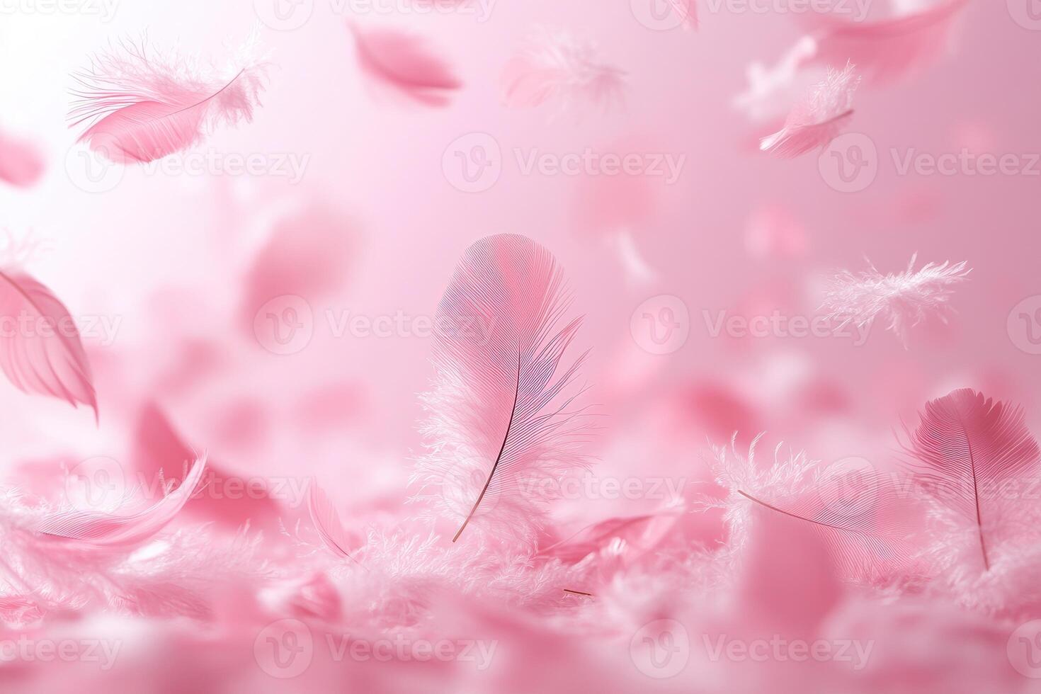 Delicate pink feathers in soft motion. photo