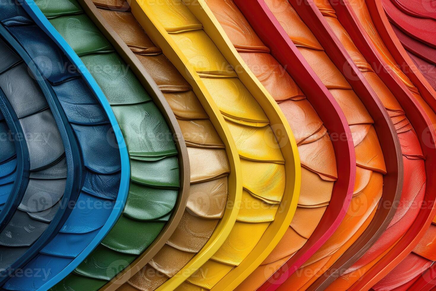 Colorful, textured surfaces arranged in an abstract pattern. photo