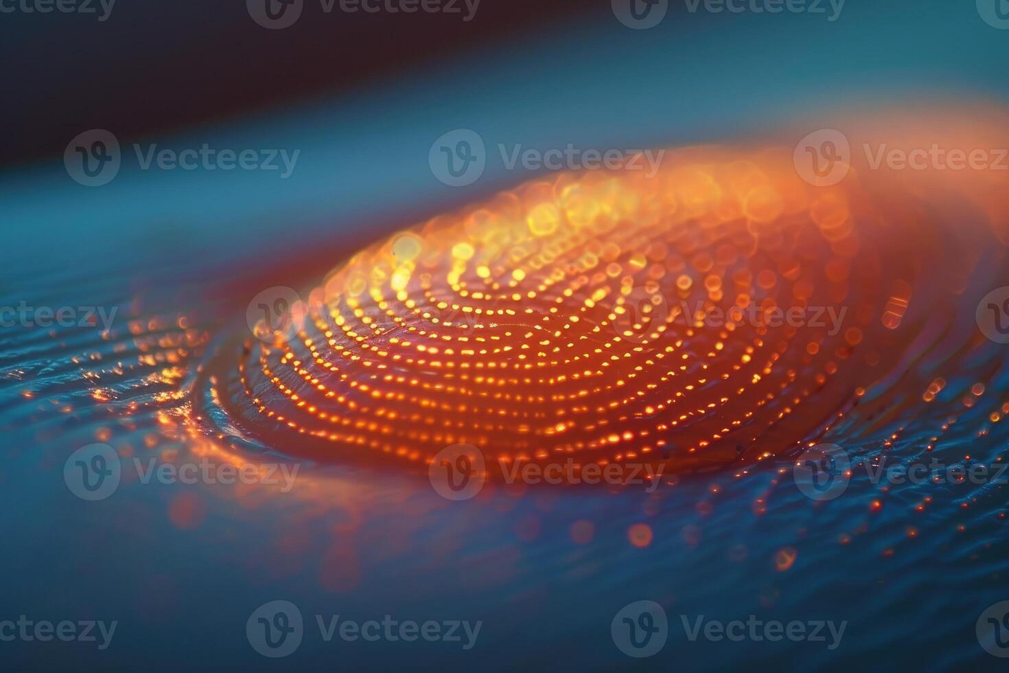 The detailed view of an illuminated fingerprint on a surface photo