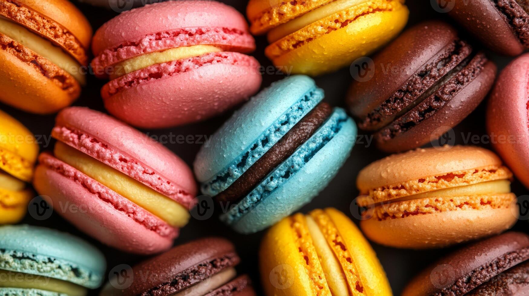 Macarons are colorful and delicious photo