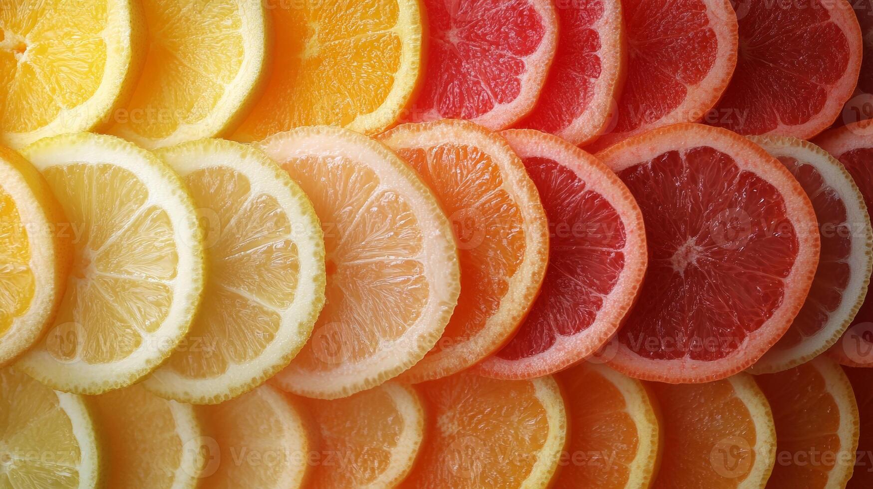 A close up of slices of citrus fruit photo
